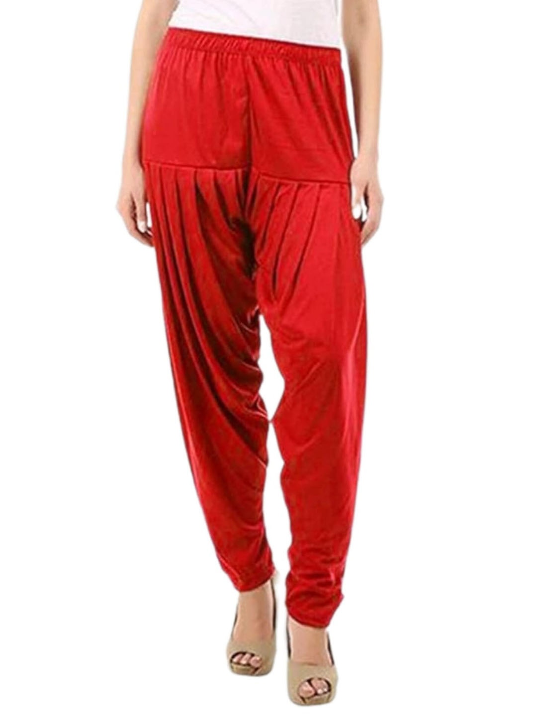 

OUTER WEAR AYAM EXPORTS Women Mid-Rise Patiala Salwar Pant, Red