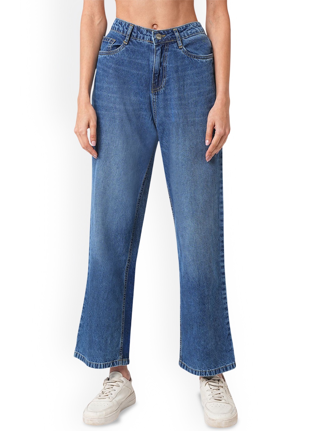 

Kraus Jeans Women Wide Leg High-Rise Light Fade Jeans, Blue