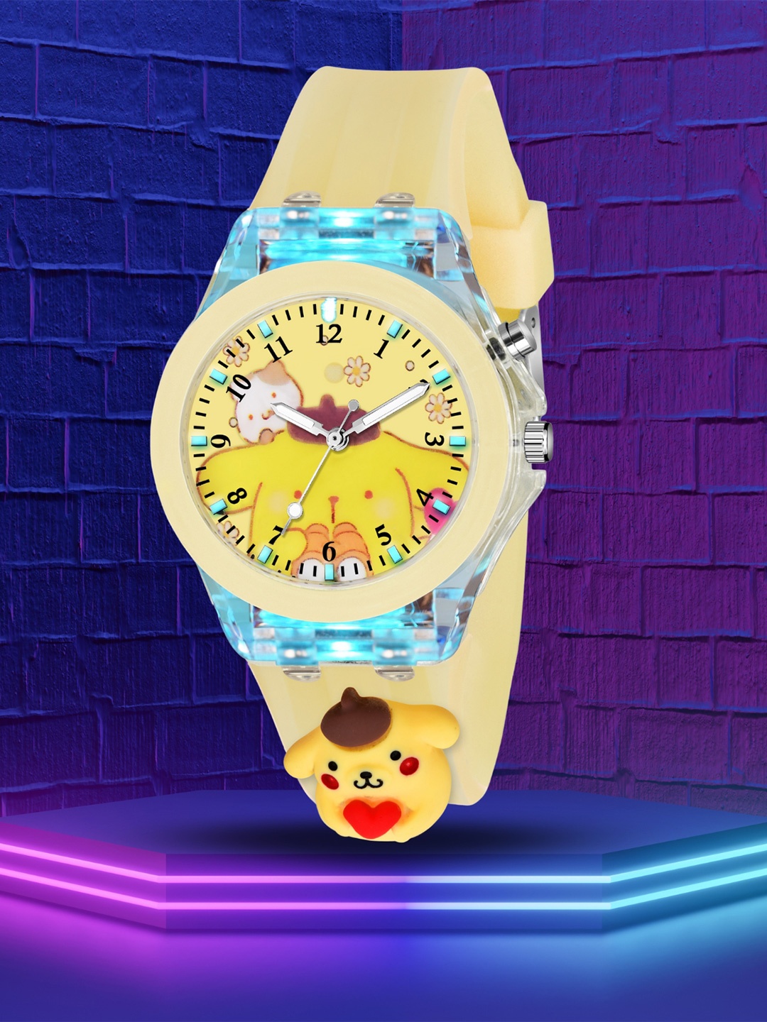 

SWADESI STUFF Kids Dial & Bracelet Style Straps Analogue Watch, Yellow