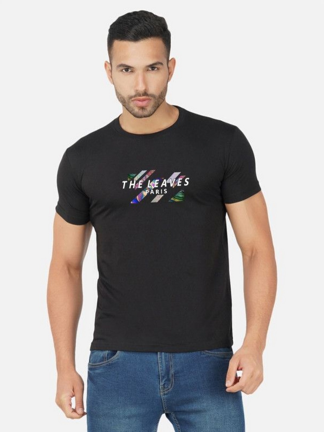 

Moda Rapido Men Bio Finish Typography Printed Round Neck Cotton T-shirt, Black