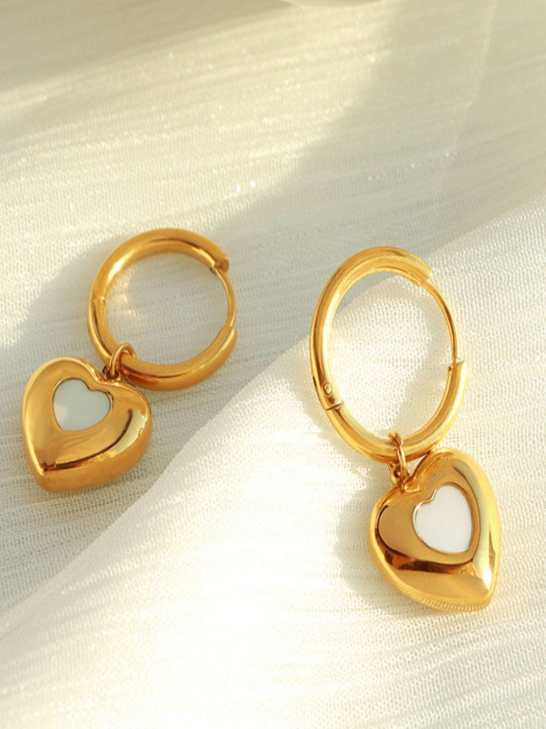 

AQUASTREET 18K Gold-Plated Heart Shaped Drop Earrings
