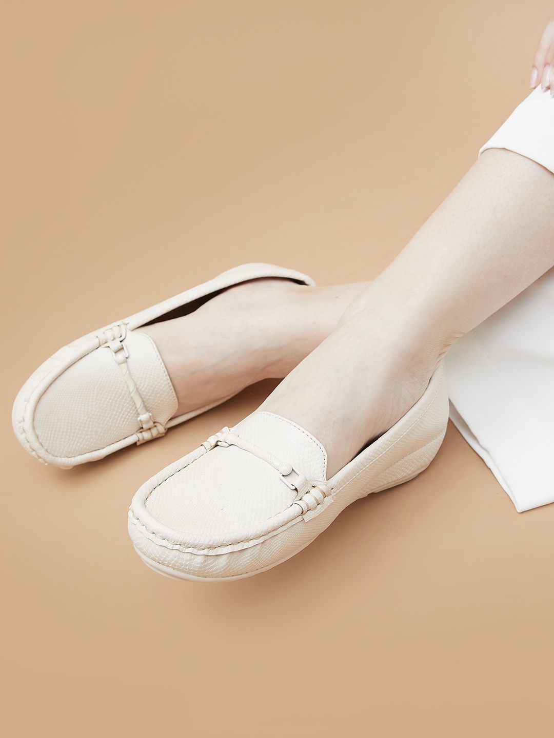 

CODE by Lifestyle Women Round Toe Loafers, Cream