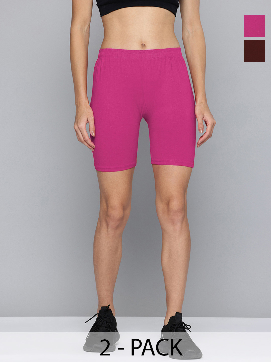 

Jinfo Women Skinny Fit Cycling Sports Shorts, Pink
