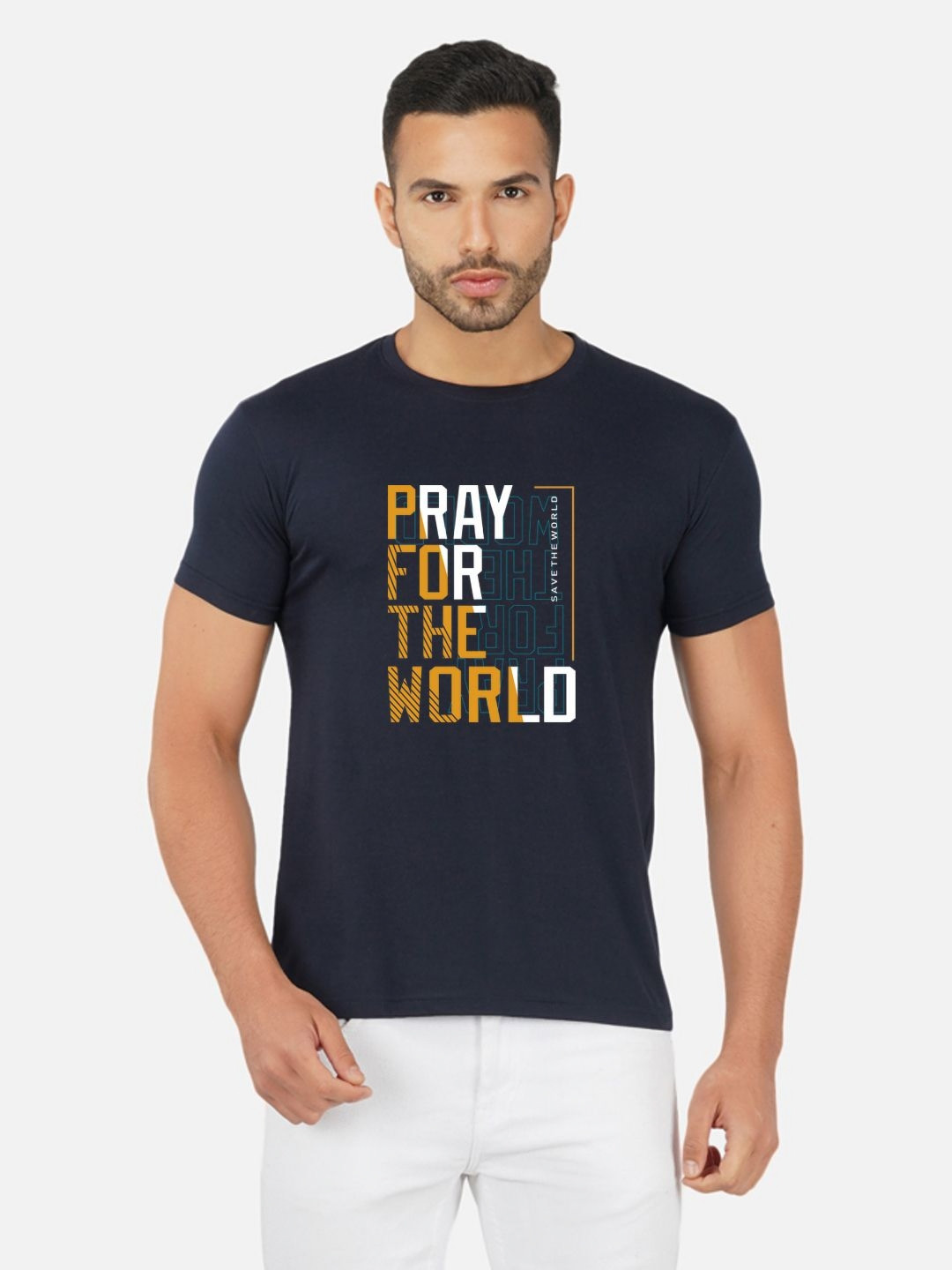 

Moda Rapido Men Bio Finish Graphic Printed Round Neck Cotton T-shirt, Navy blue