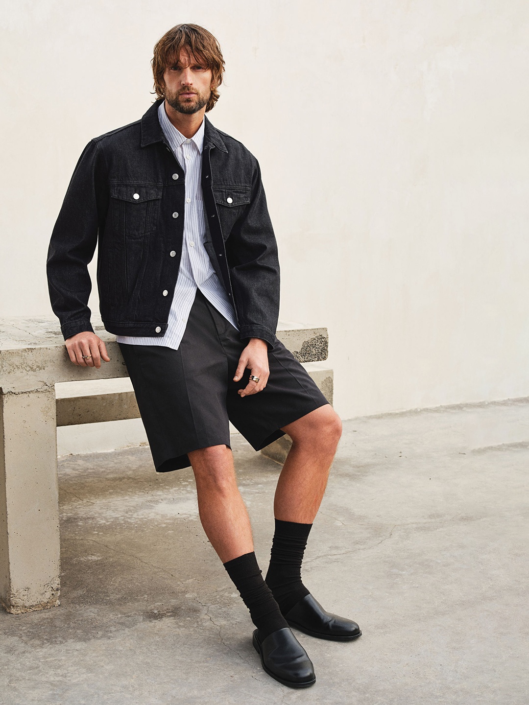 

H&M Regular Fit Denim Jacket, Black