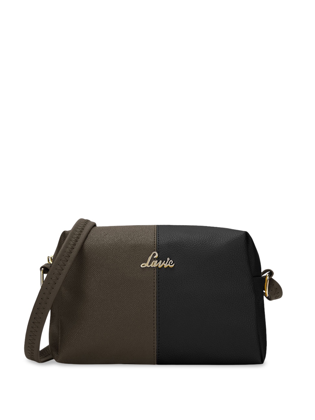 

Lavie Women Colourblocked Crossbody Leather Sling Bag, Black