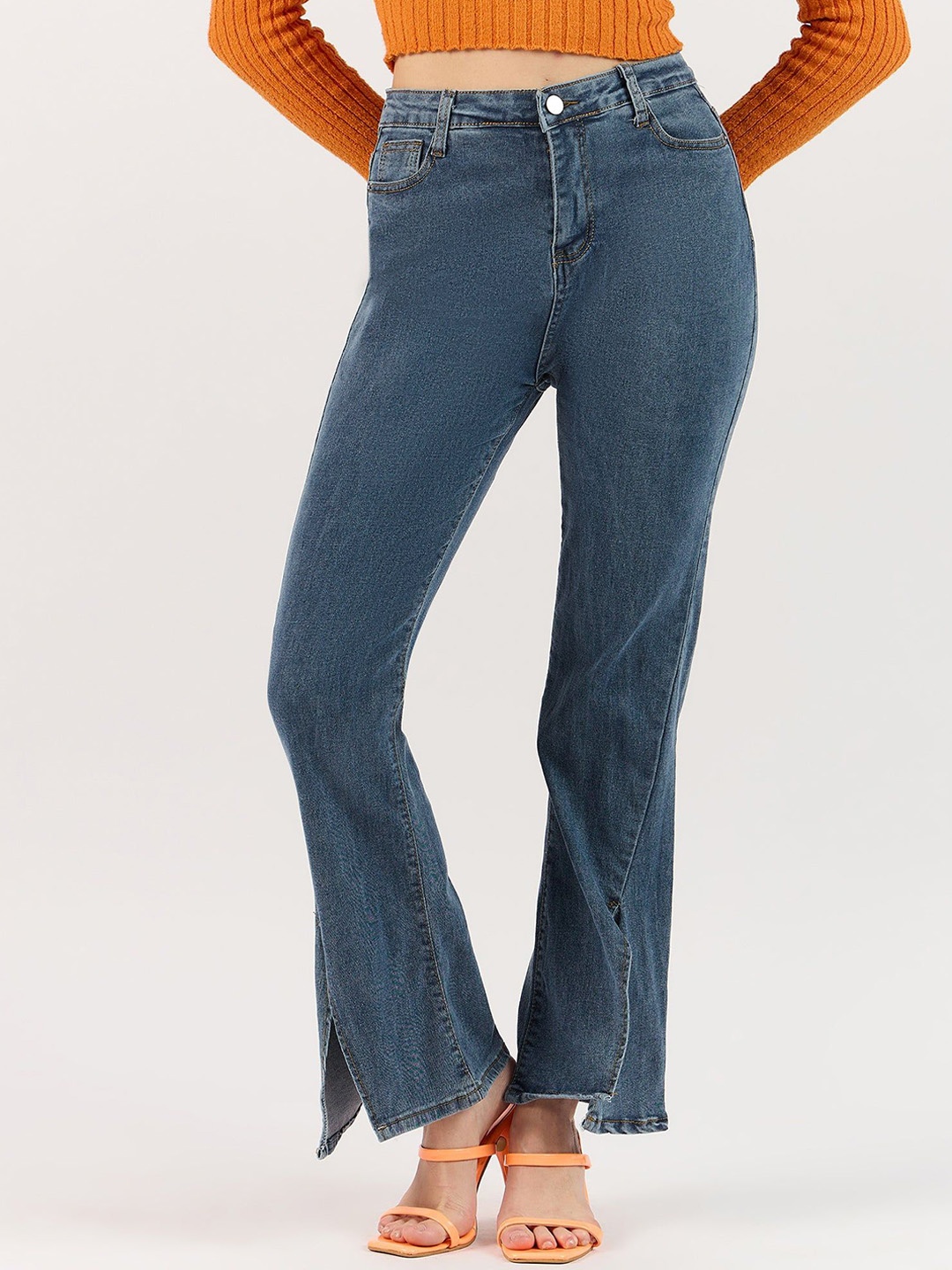 

Outzidr Women Mid-Rise Regular Fit Jeans, Blue