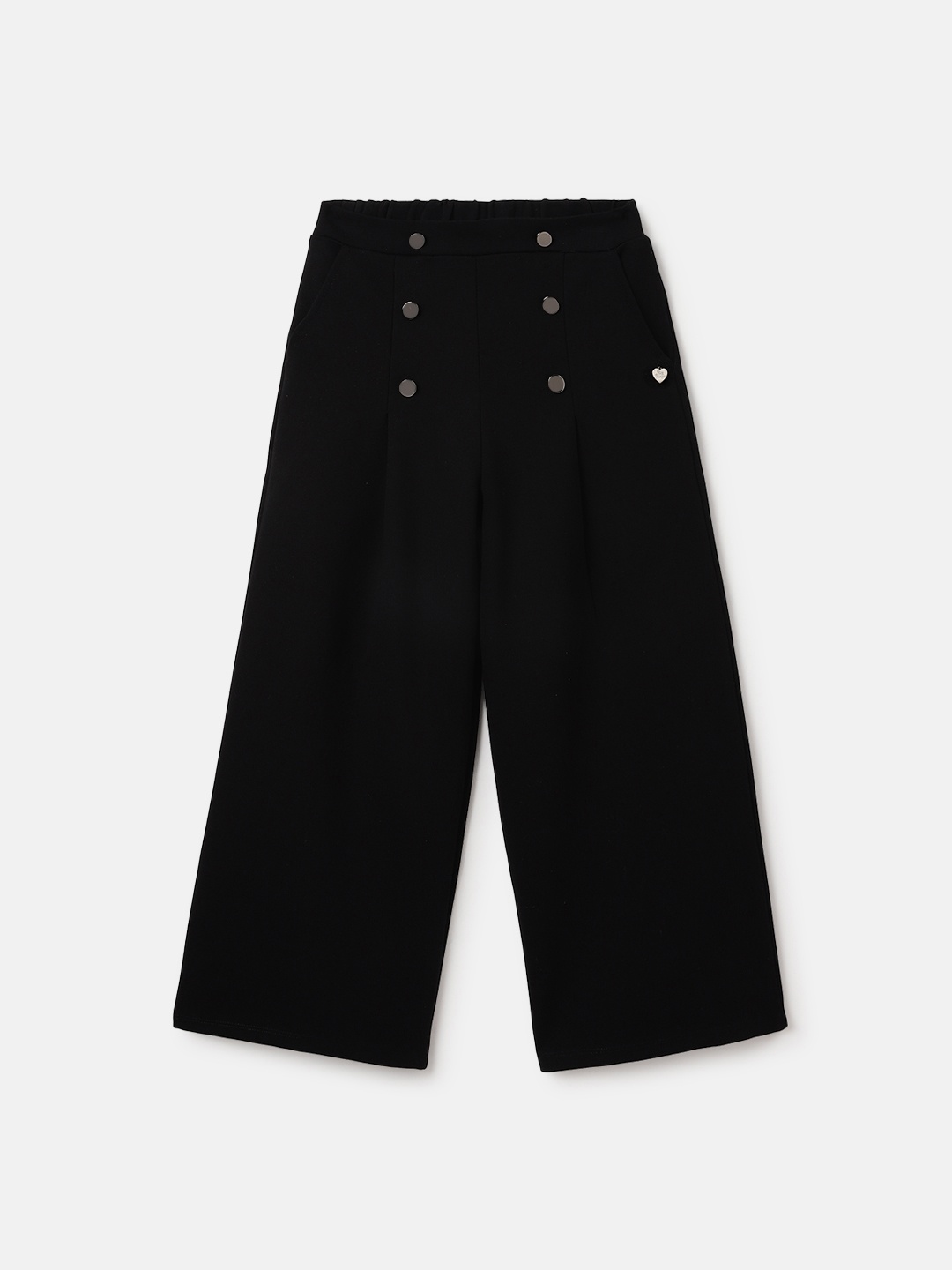 

Blue Giraffe Girls Loose Fit Mid-Rise Trousers, Black