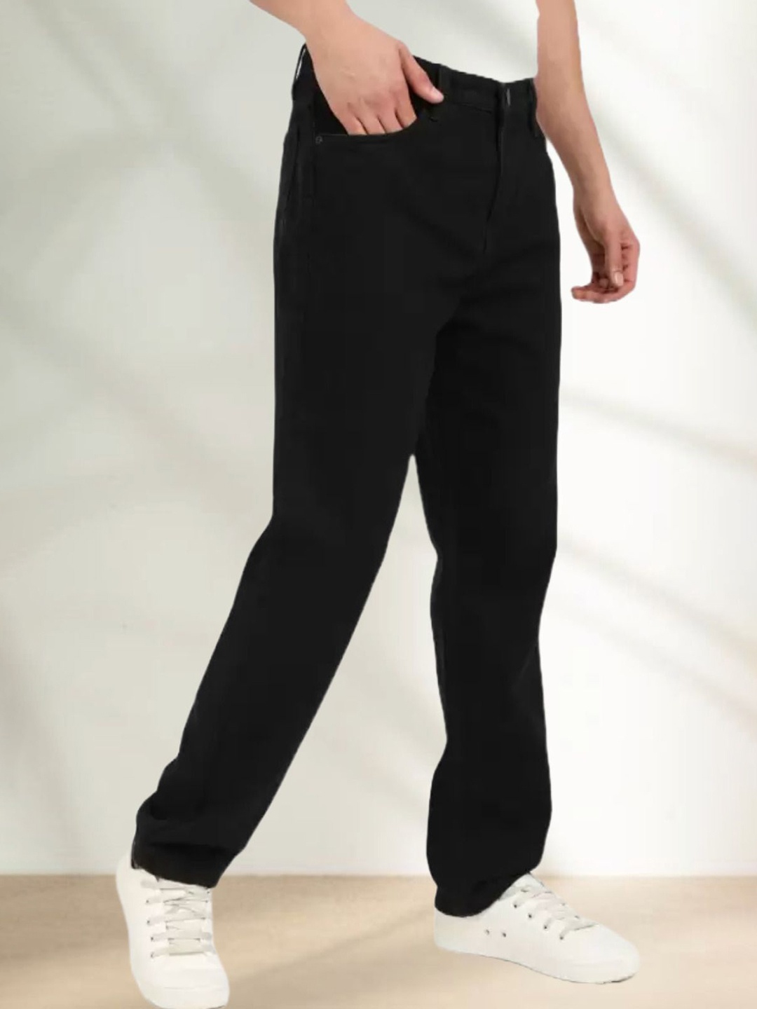 

LINARIA Men Classic Regular Fit Clean Look Cotton Jeans, Black