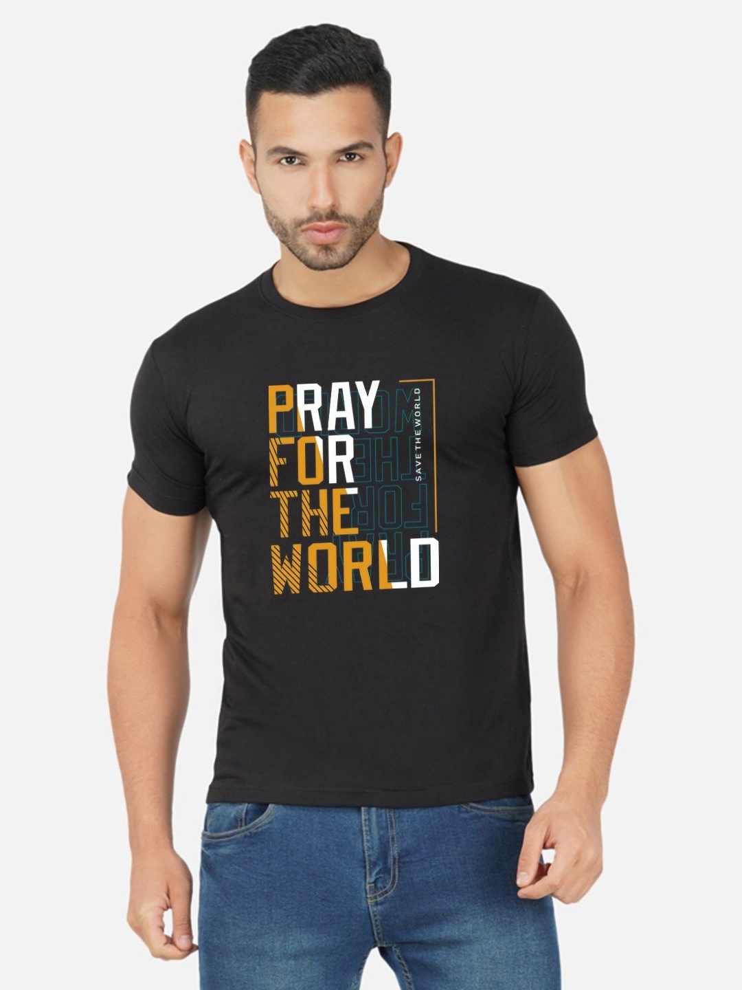 

Moda Rapido Men Bio Finish Typography Printed Round Neck Cotton T-shirt, Black
