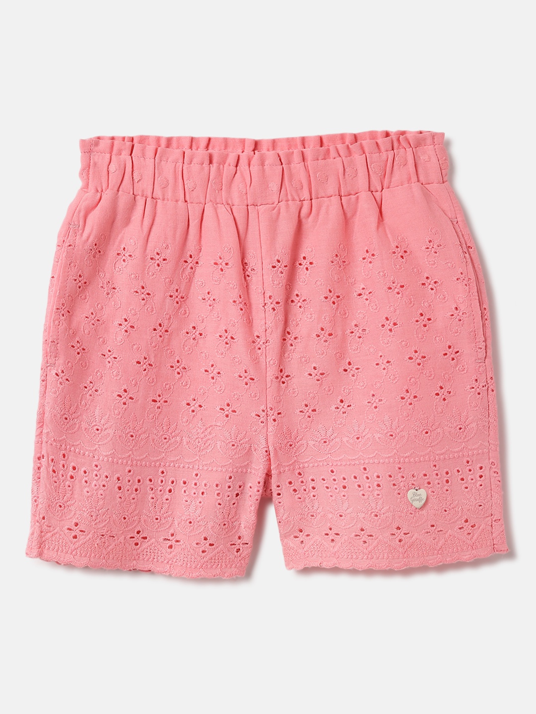 

Blue Giraffe Girls Regular Fit Mid-Rise Shorts, Pink