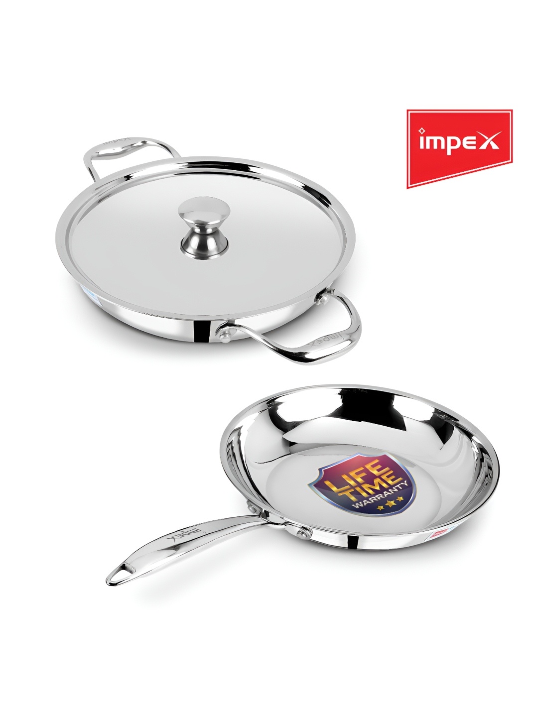 

IMPEX Silver-toned 2 Pieces Induction Base Cookware