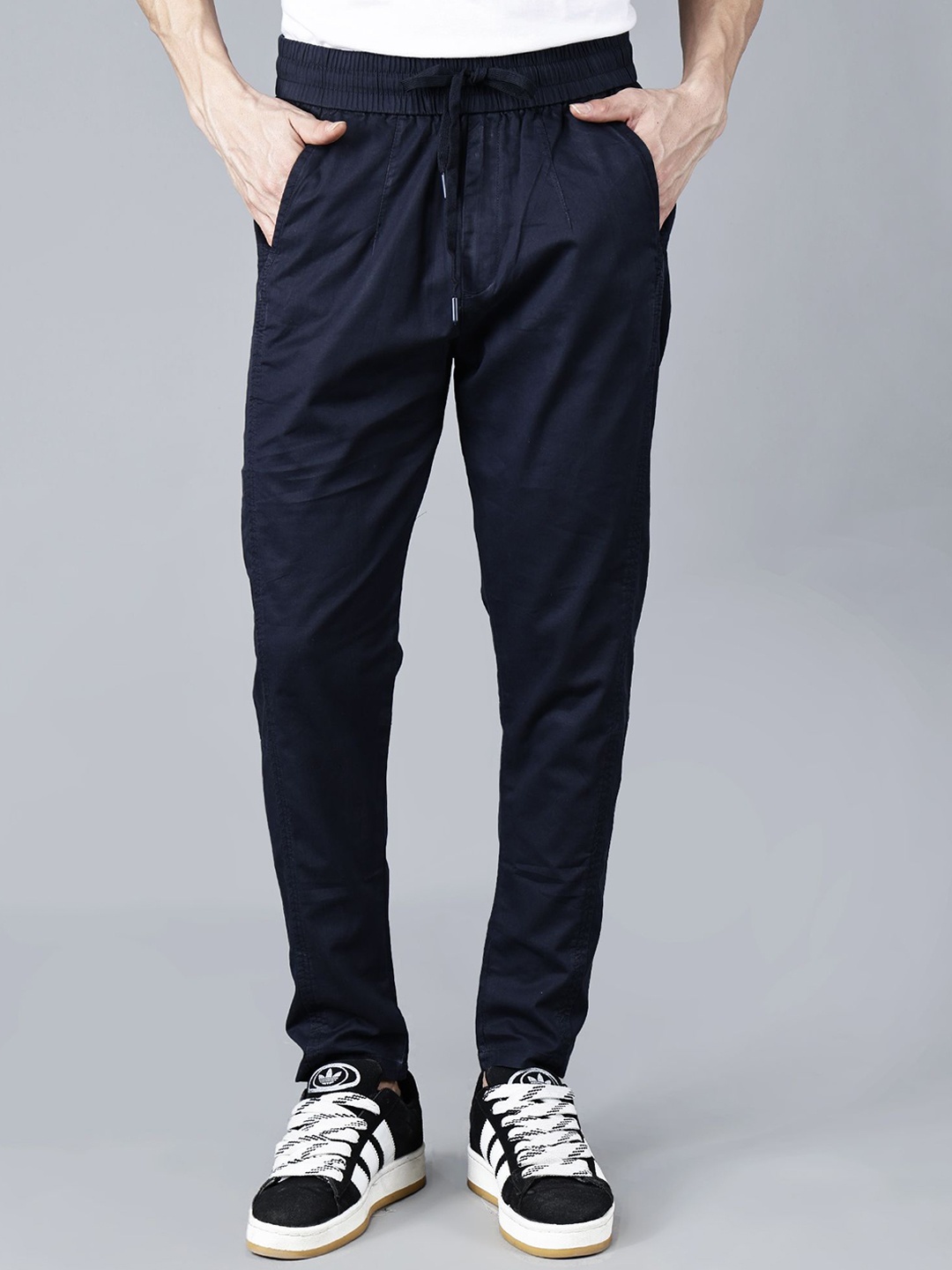 

Fort Collins Men Cotton Mid Rise Relaxed Fit Track Pants, Navy blue