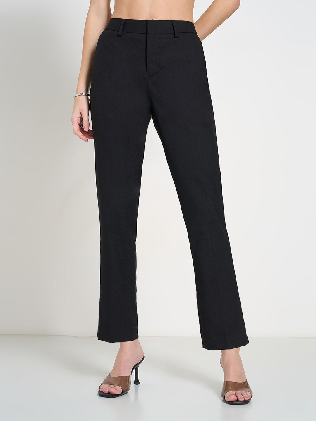 

Annabelle by Pantaloons Women Slim Fit Trousers, Black