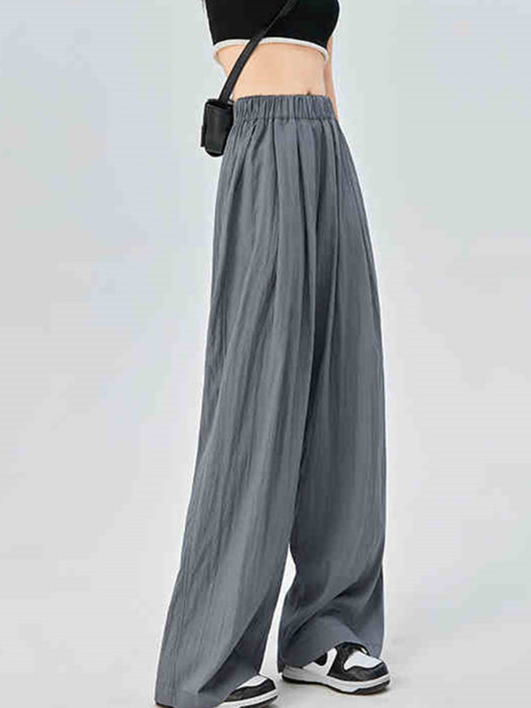 

Outzidr Women Wide Leg Fit Mid Rise Track Pants, Grey