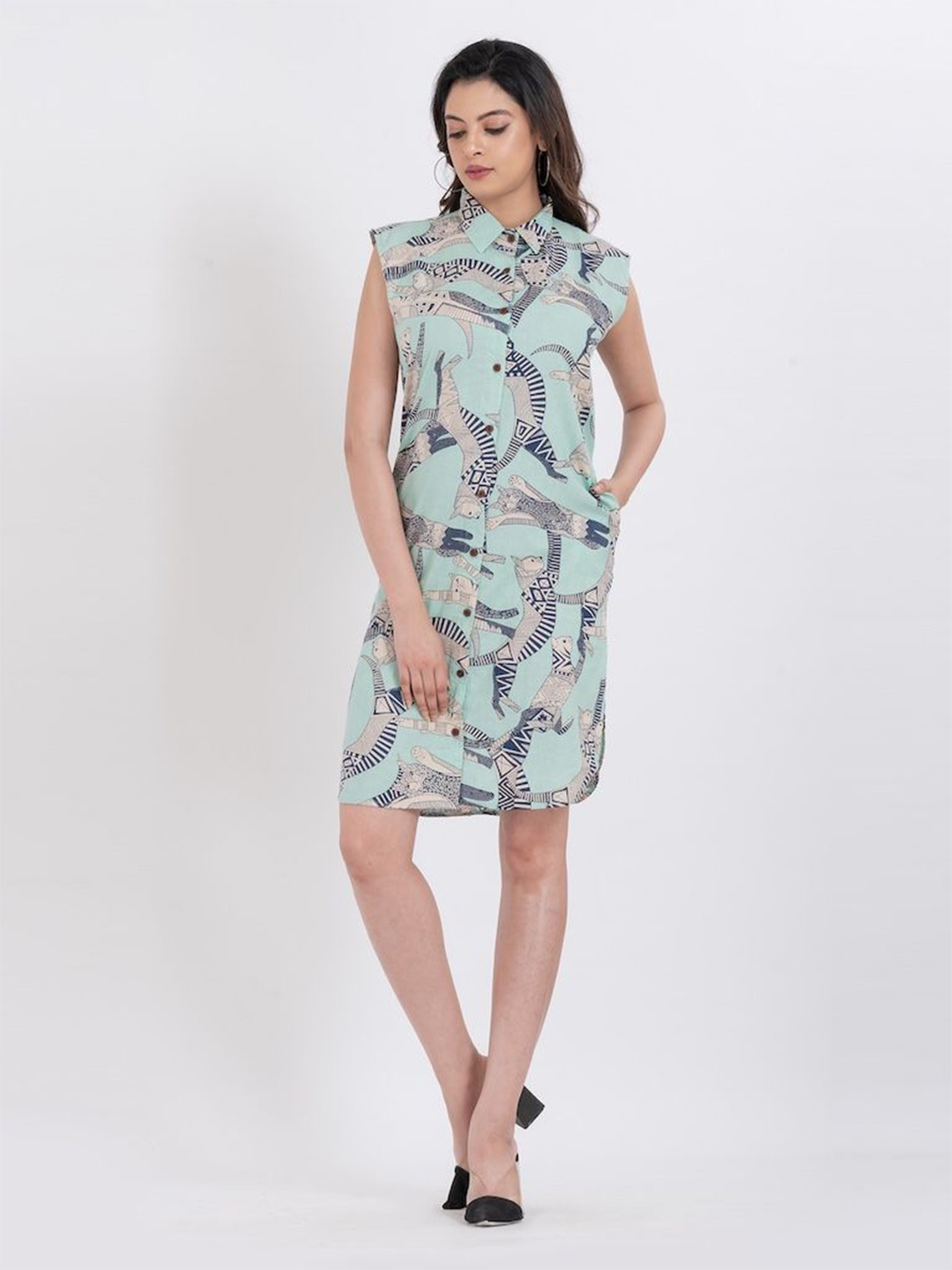 

Kartikeya Jaipur Women Floral Printed Dress, Green