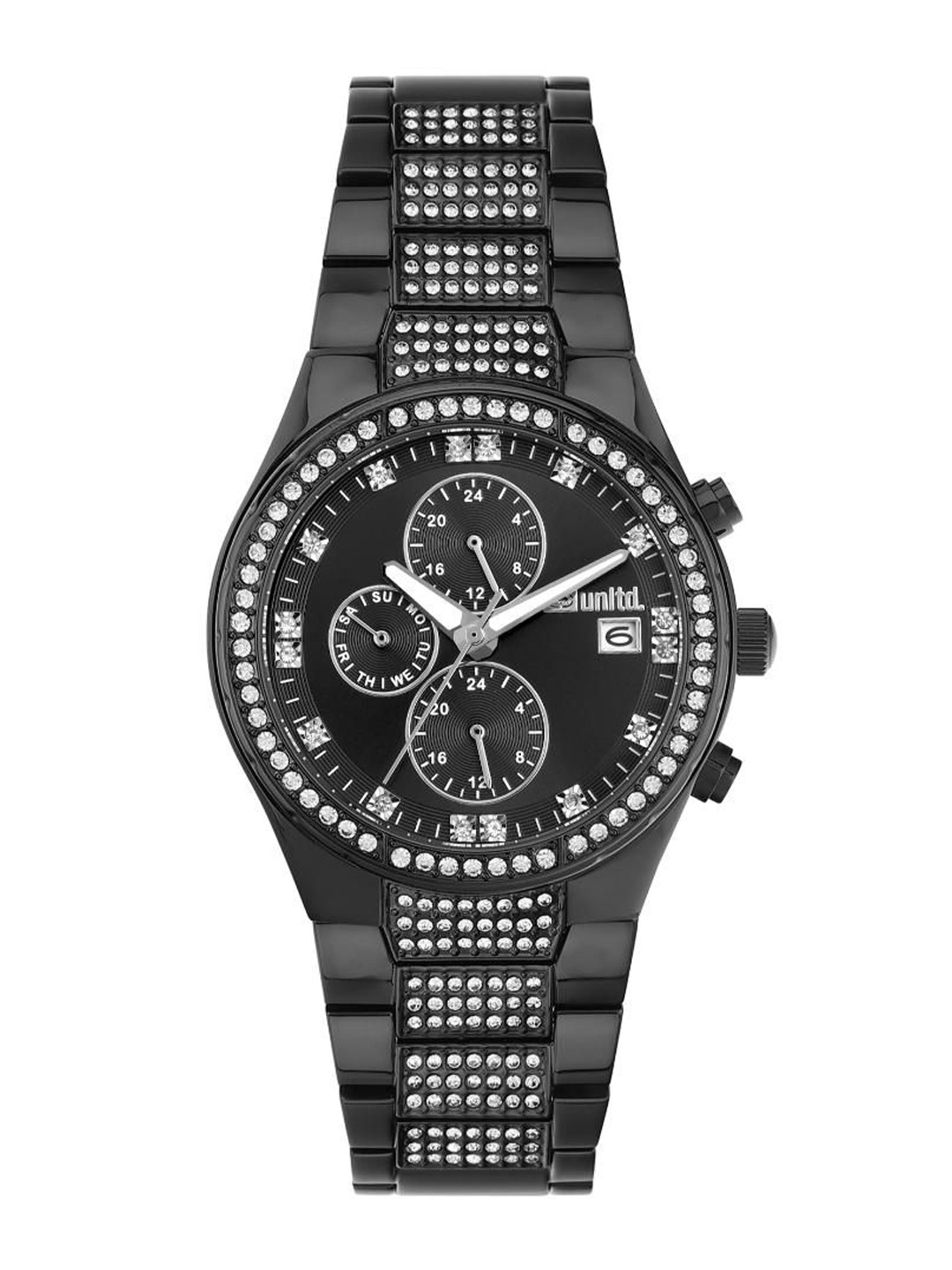 

unltd. Men Brass Dial & Stainless Steel Bracelet Straps Multifunction Watch UNG030004, Black