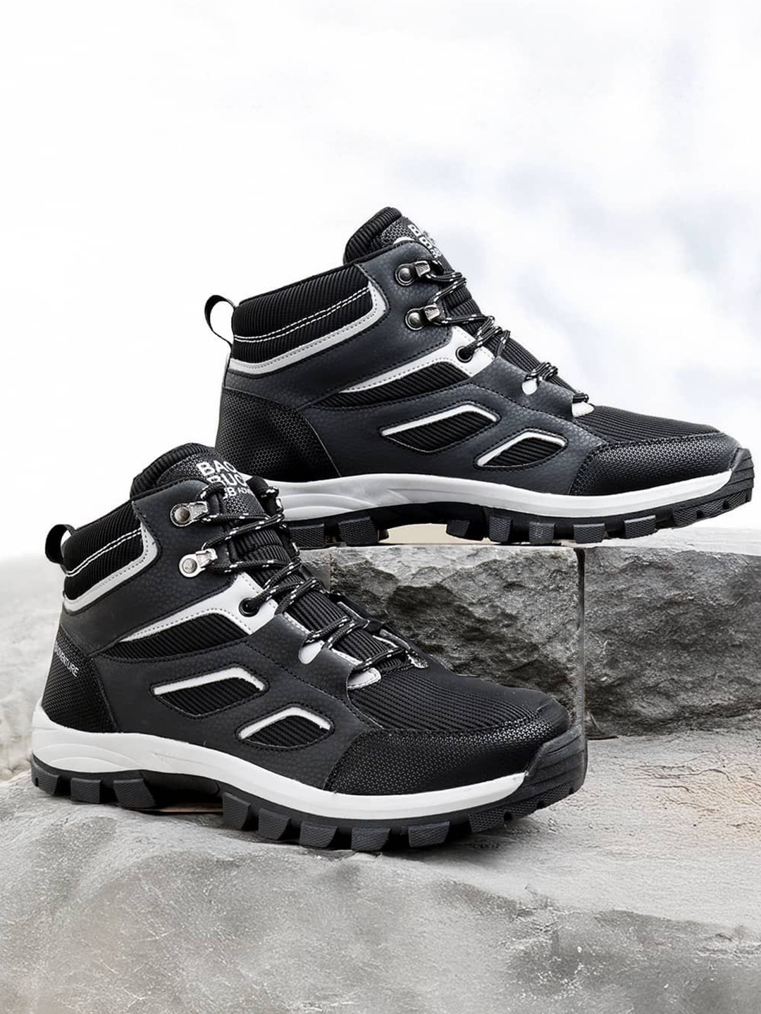 

bacca bucci Men ENDURO High-Top Outdoor Hiking Boots, Black
