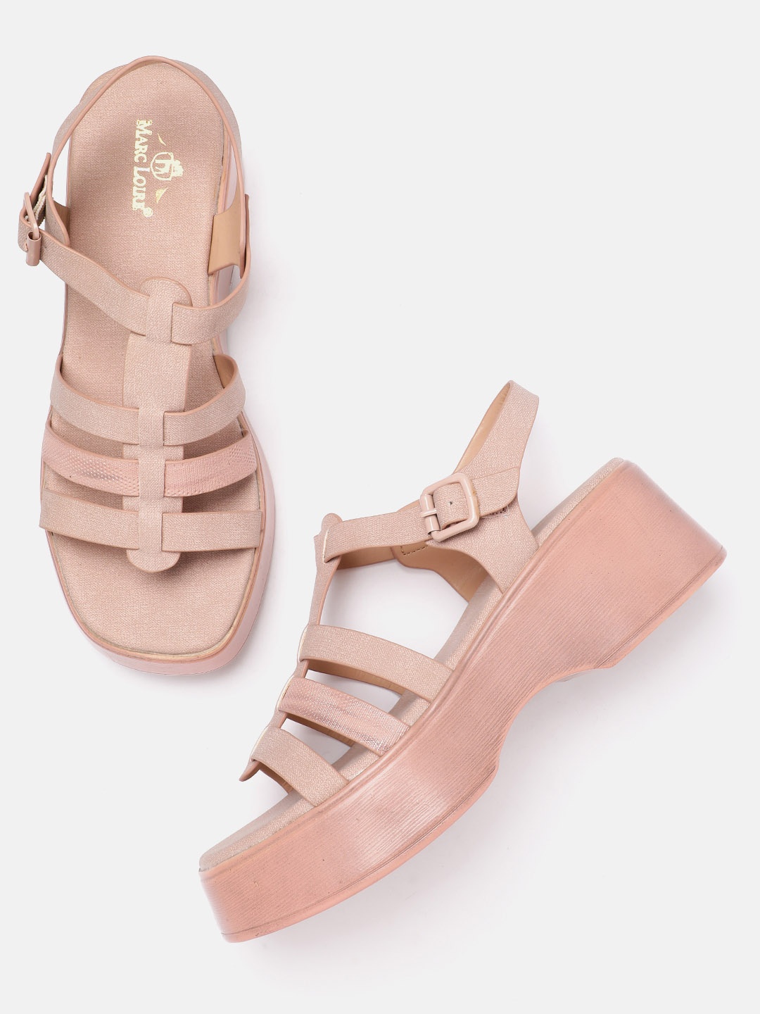 

Marc Loire Women Solid Sandals Heels, Nude