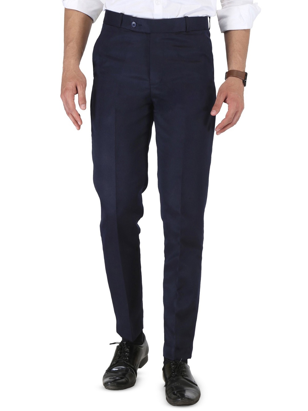 

KANU FASHION Men Comfort Regular Fit Mid-Rise Chinos Trouser, Blue