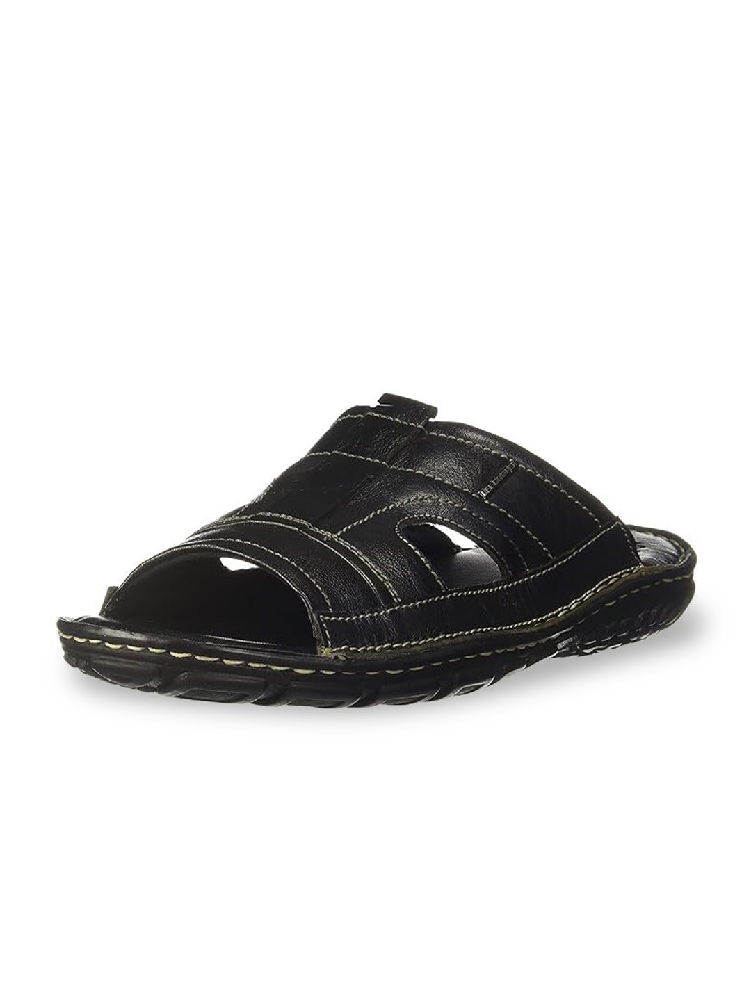 

Lee Cooper Men Ethnic Leather Clogs Sandals, Black