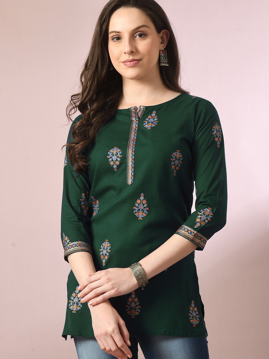

ANNSH APPAREL Women Round Neck Top, Green