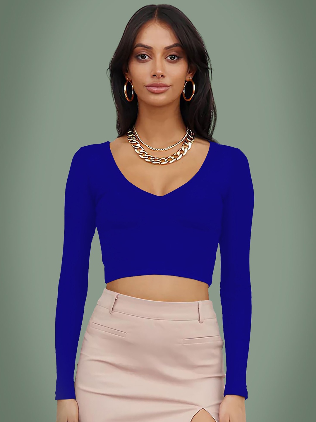 

Dream Beauty Fashion Women Fitted Crop Top, Blue