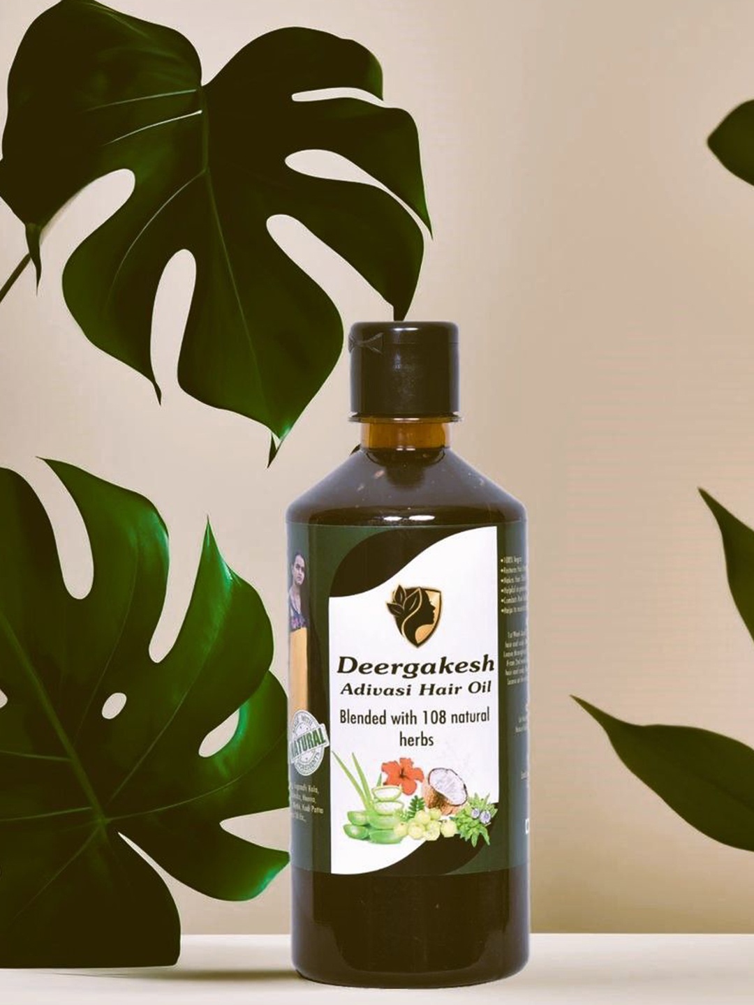 

DEERGAKESH Adivasi Ayurvedic Hair Oil For Hair Growth - 250 ml, Black