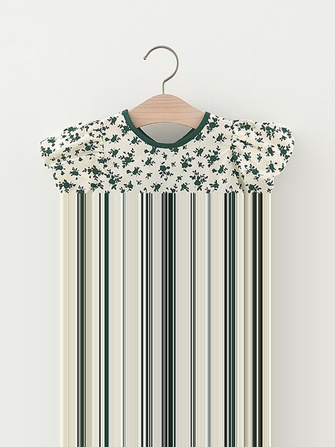 

LULU & SKY Girls Floral Printed Fit & Flare Mini Dress, Green
