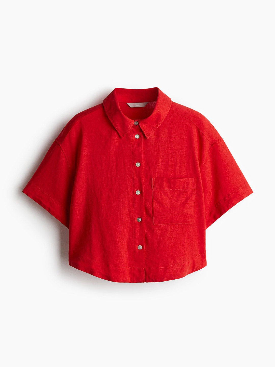 

H&M Linen-Blend Shirt, Red