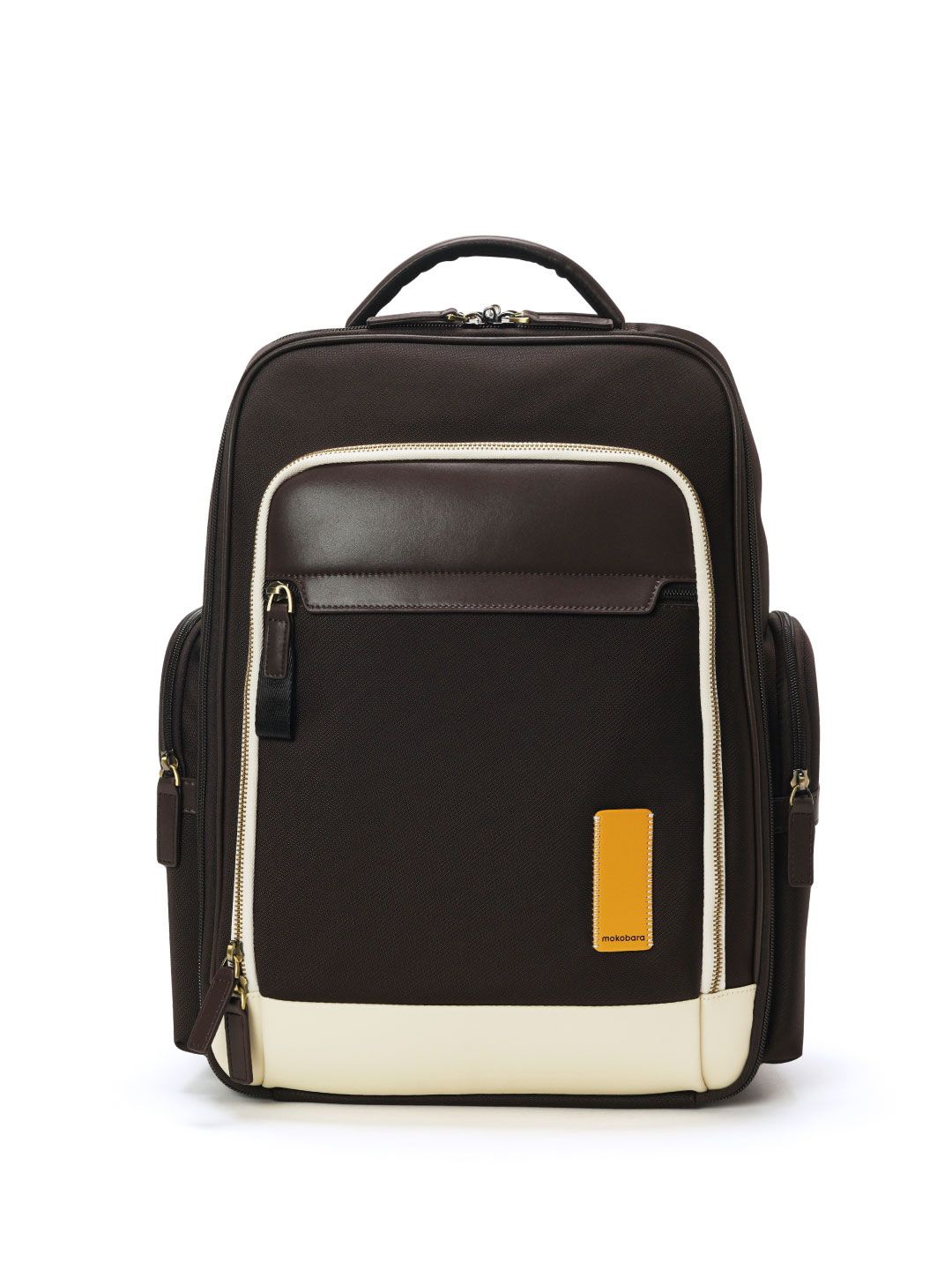 

MOKOBARA Unisex Colourblocked Backpack with Hip Strap, Brown