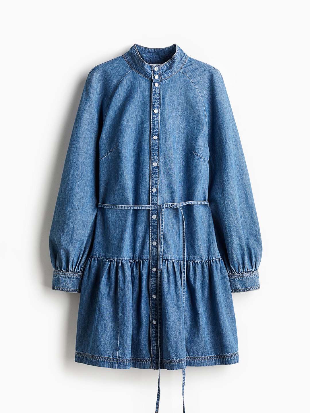 

H&M Women Tie-Belt Denim Dress, Blue