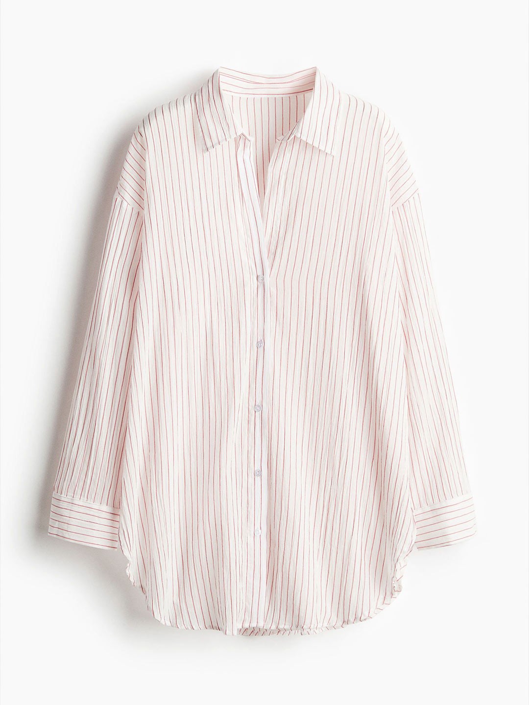 

H&M Long Cotton Shirt, White