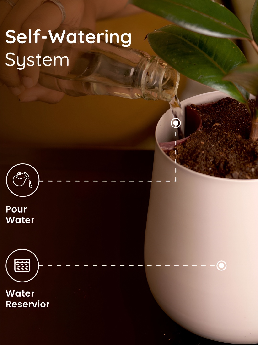 

Kyari Cream-Colored Metal Rust Free Planter