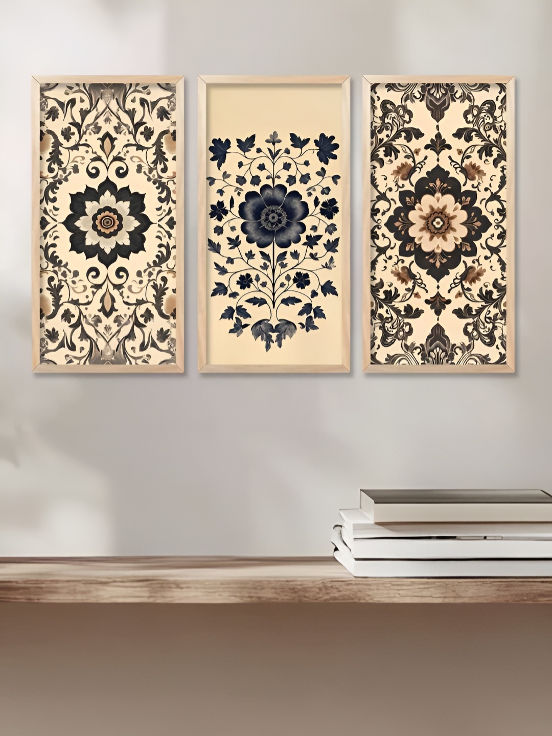 

Kotart Beige & Black 3 Pieces Floral and Botanical Wooden Wall Paintings