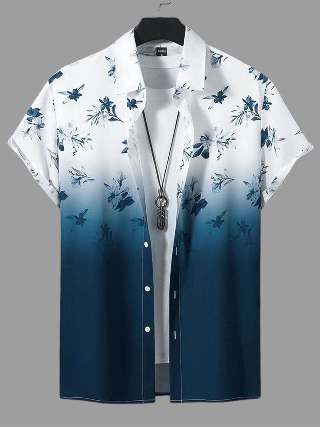 

Metronaut Men Regular Fit Spread Collar Floral Printed Elastane Casual Shirt, Blue