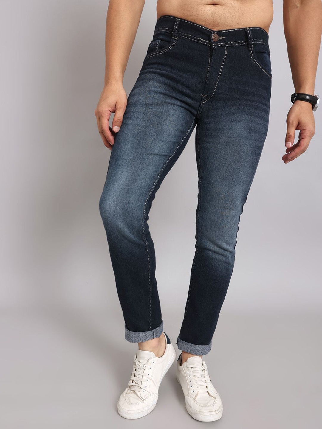 

LINARIA Men Classic Slim Fit Light Fade Jeans, Blue