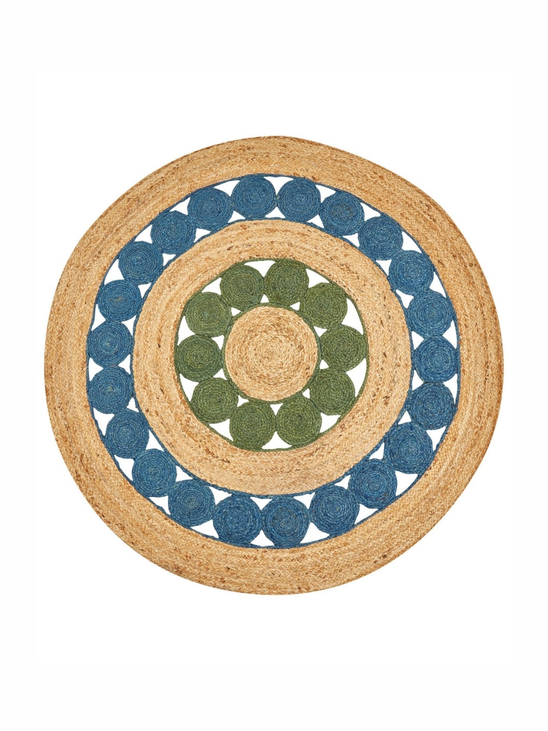

Art Avenue Hamilton Beige & Blue Textured Round Floor Jute Carpet