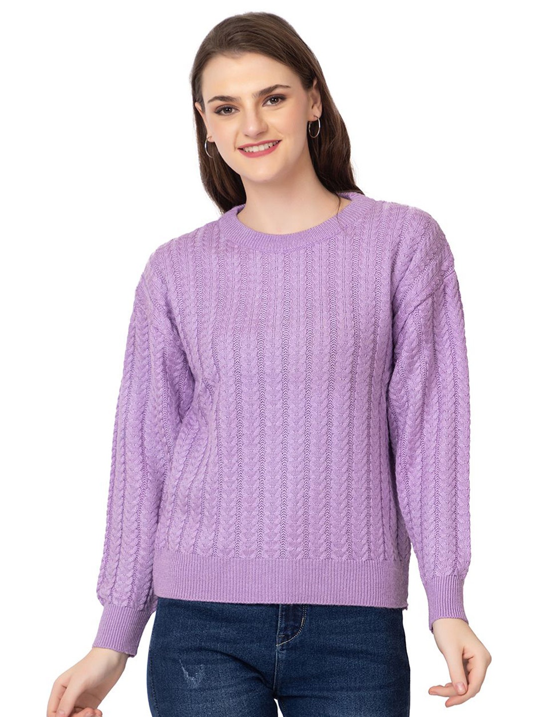

Dadu Dayal Women Woollen Pullover, Lavender