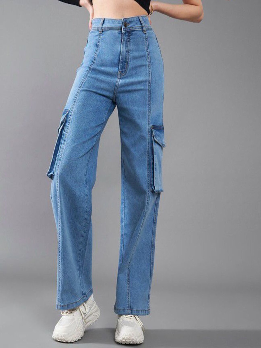 

1DAYJEANS Women High-Rise Light Fade Stretchable Jeans, Blue