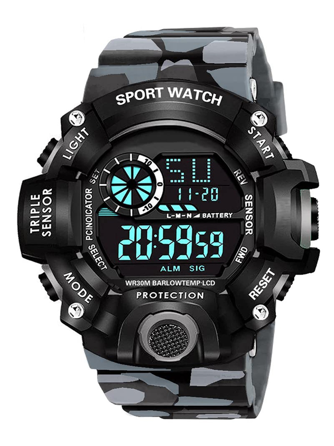 

THE SHOPOHOLIC Men Dial & Straps Digital Watch C-Sh-Army-Grey, Black