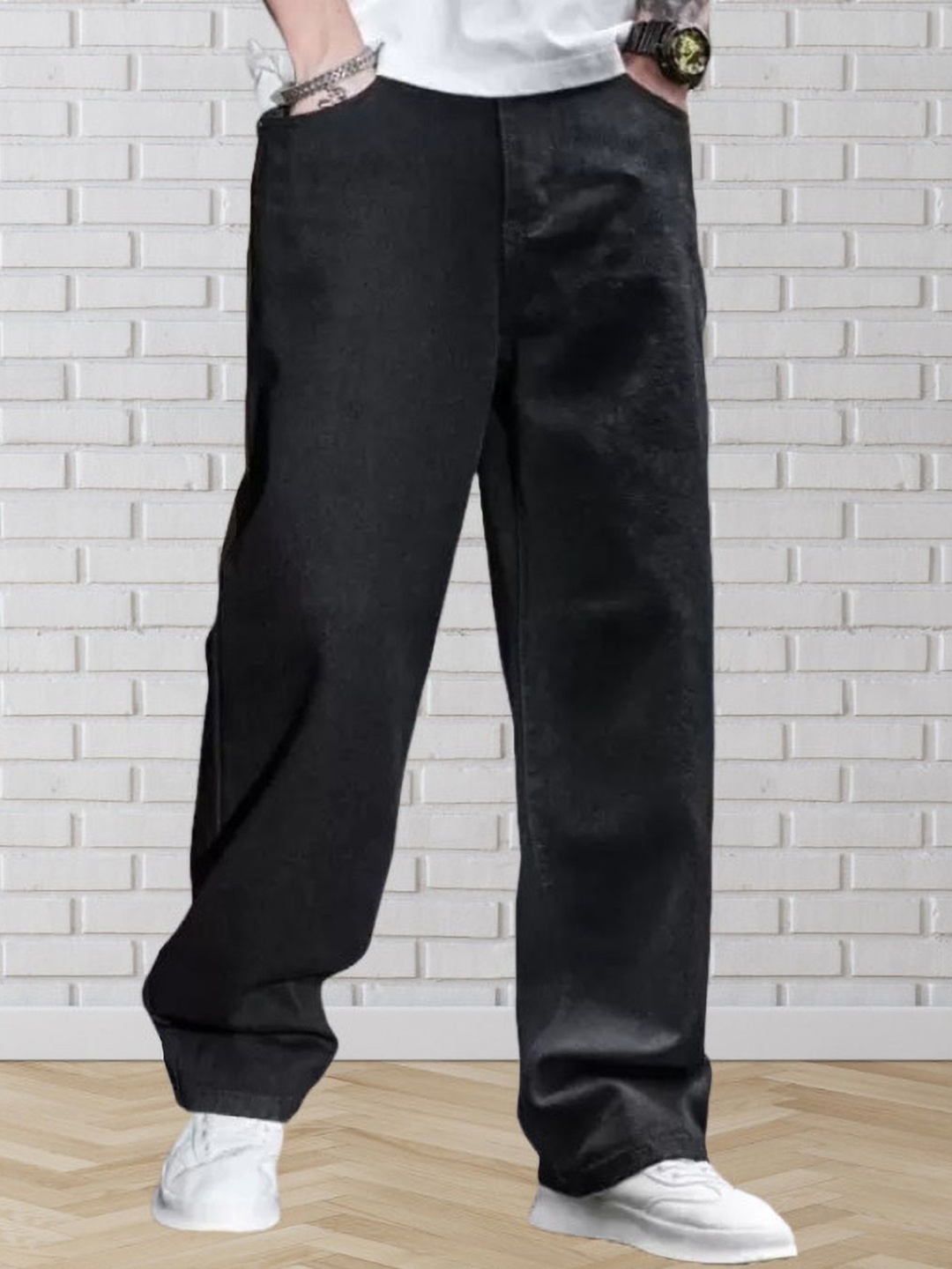 

LINARIA Men Classic Relaxed Fit Stretchable Jeans, Black