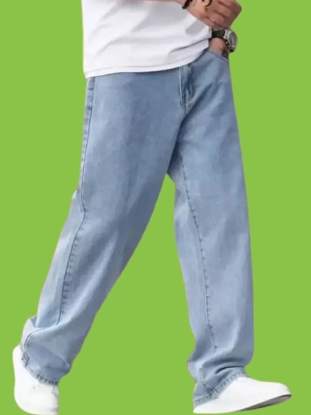

LINARIA Men Cotton Classic Mid-Rise Relaxed Fit Jeans, Blue
