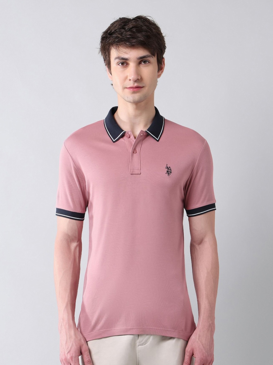 

U.S. Polo Assn. Denim Co. Men Polo Collar Applique T-shirt, Orange