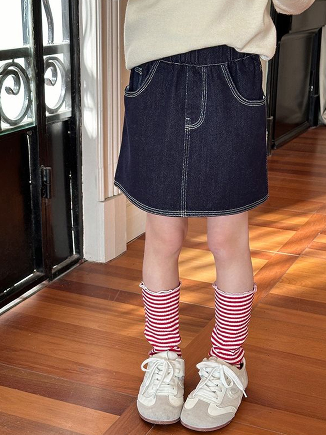 

LULU & SKY Girls A-Line Denim Skirt, Blue