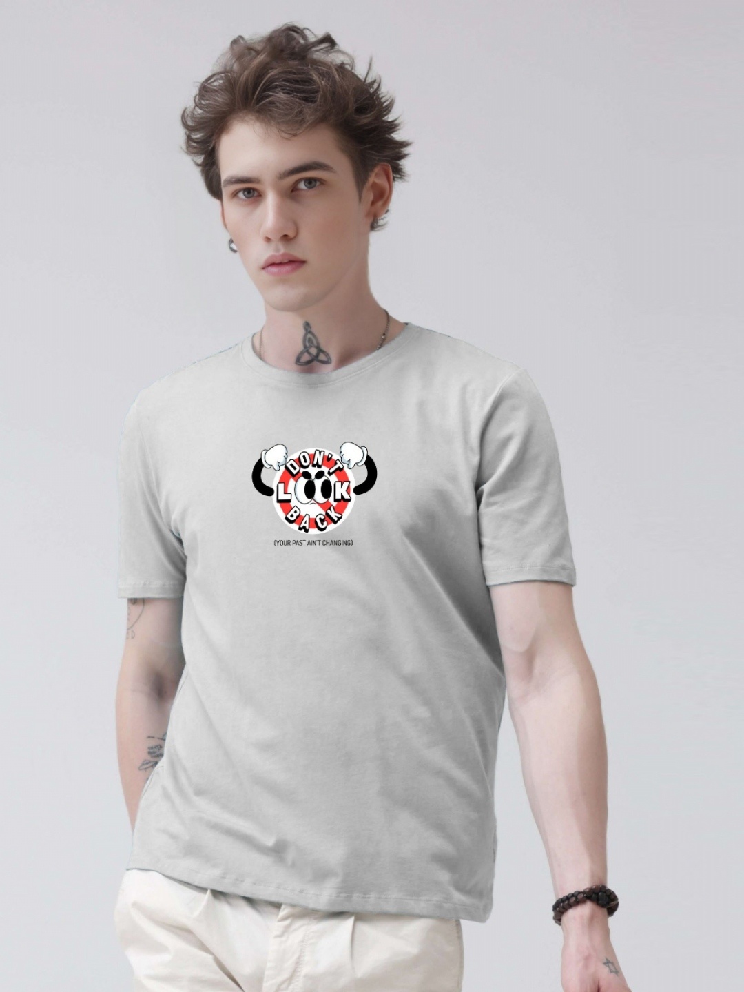 

Enciger Men Printed Applique T-shirt, Grey