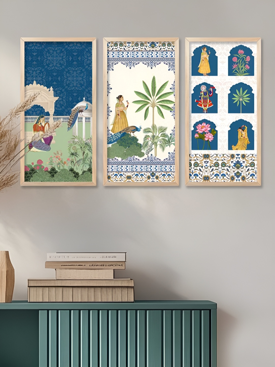 

Kotart Brown & Blue 3 Pieces Wooden Wall Paintings