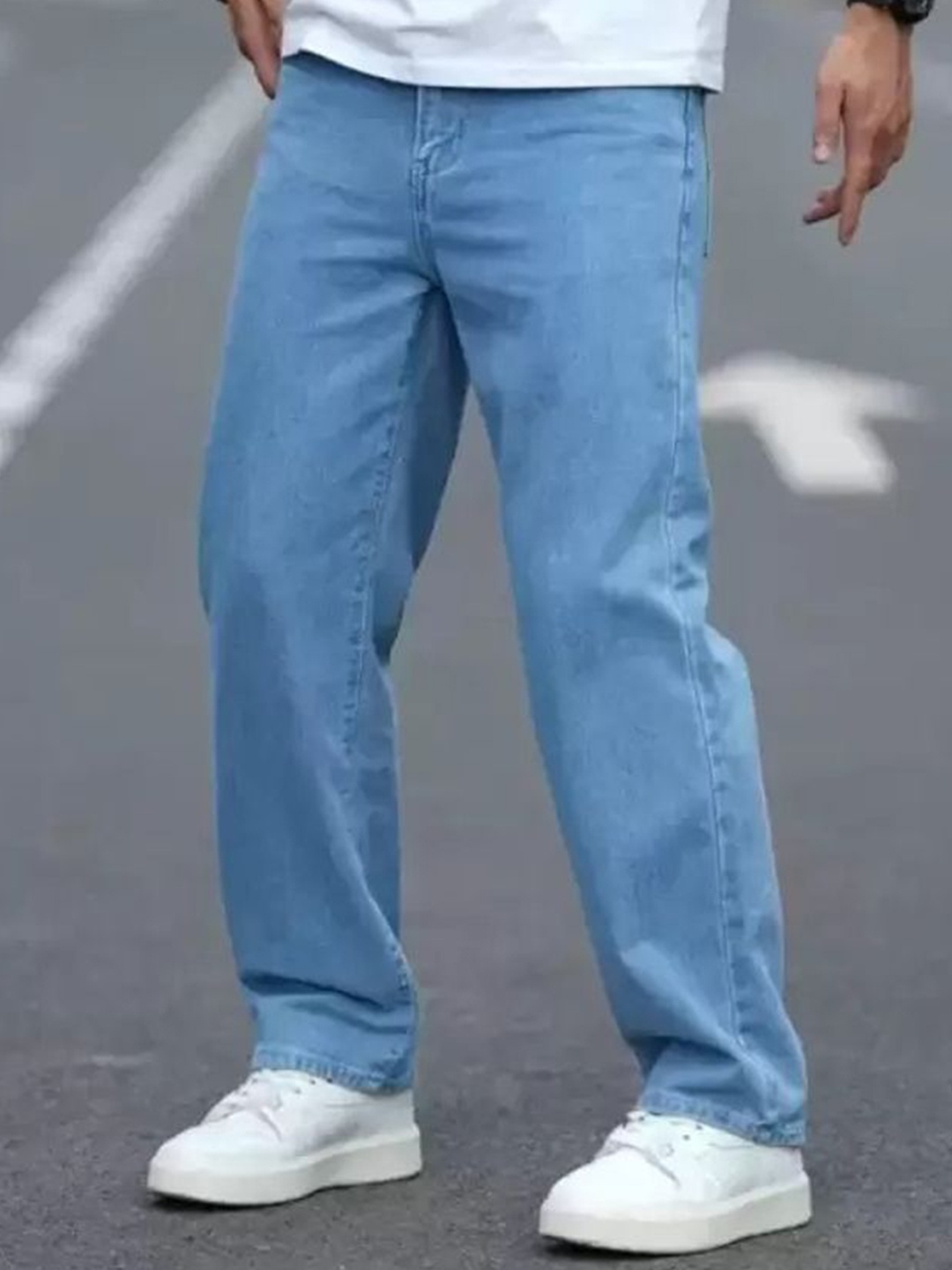

LINARIA Men Classic Regular Fit Mid-Rise Highly Distressed Non Stretchable Jeans, Blue