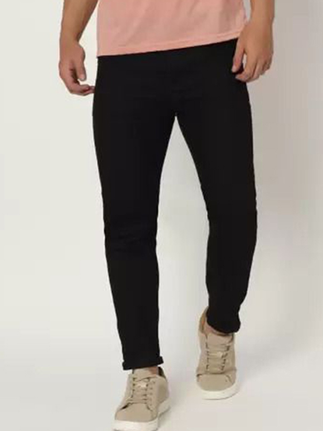 

LINARIA Men Classic Slim Fit Mid-Rise Stretchable Jeans, Black