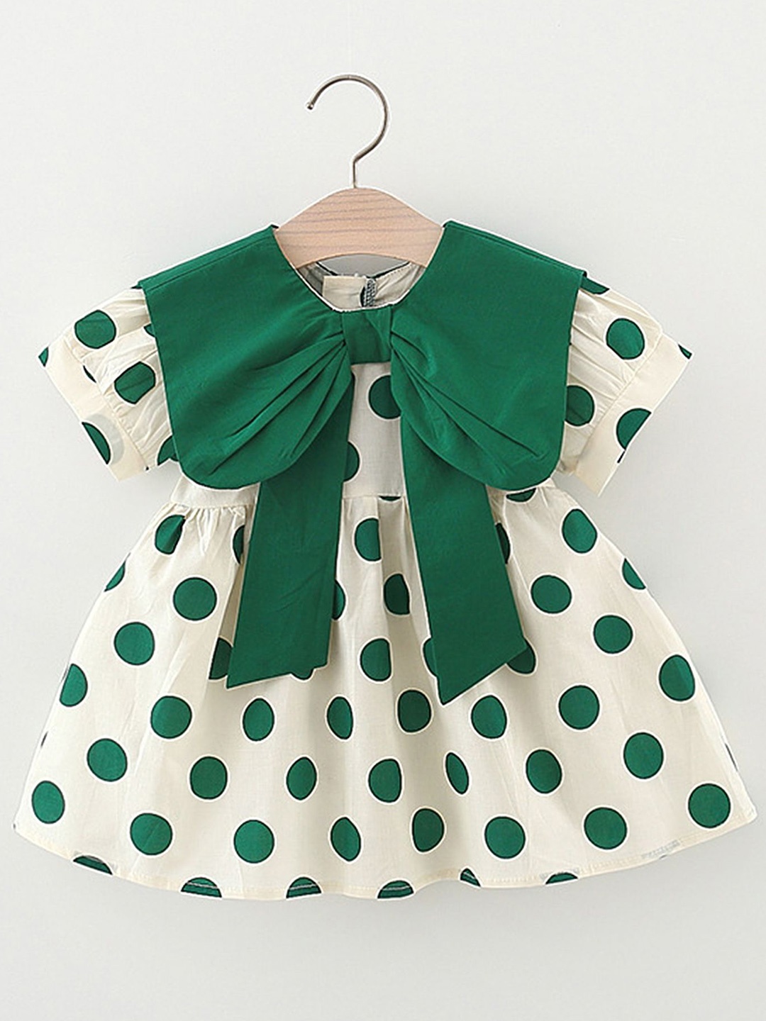 

LULU & SKY Polka Dot Print Fit & Flare Dress, Green